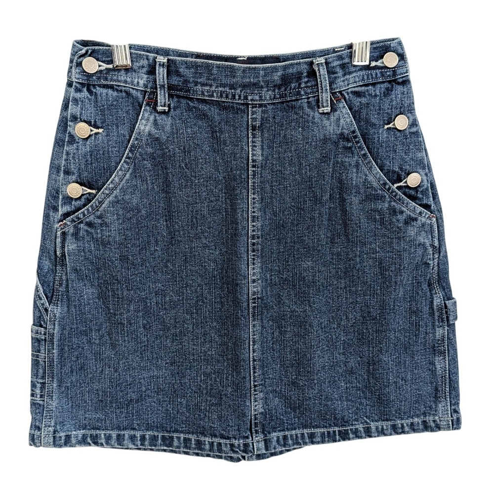 VTG Limited Jeans Carpenter Denim Skirt 2 Blue Buttons Utility Y2K Fairy Grunge